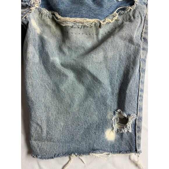 Gasoline Vintage Distressed Denim Button-Fly Cutoff Shorts Women's SIZE 30W - Picture 9 of 13